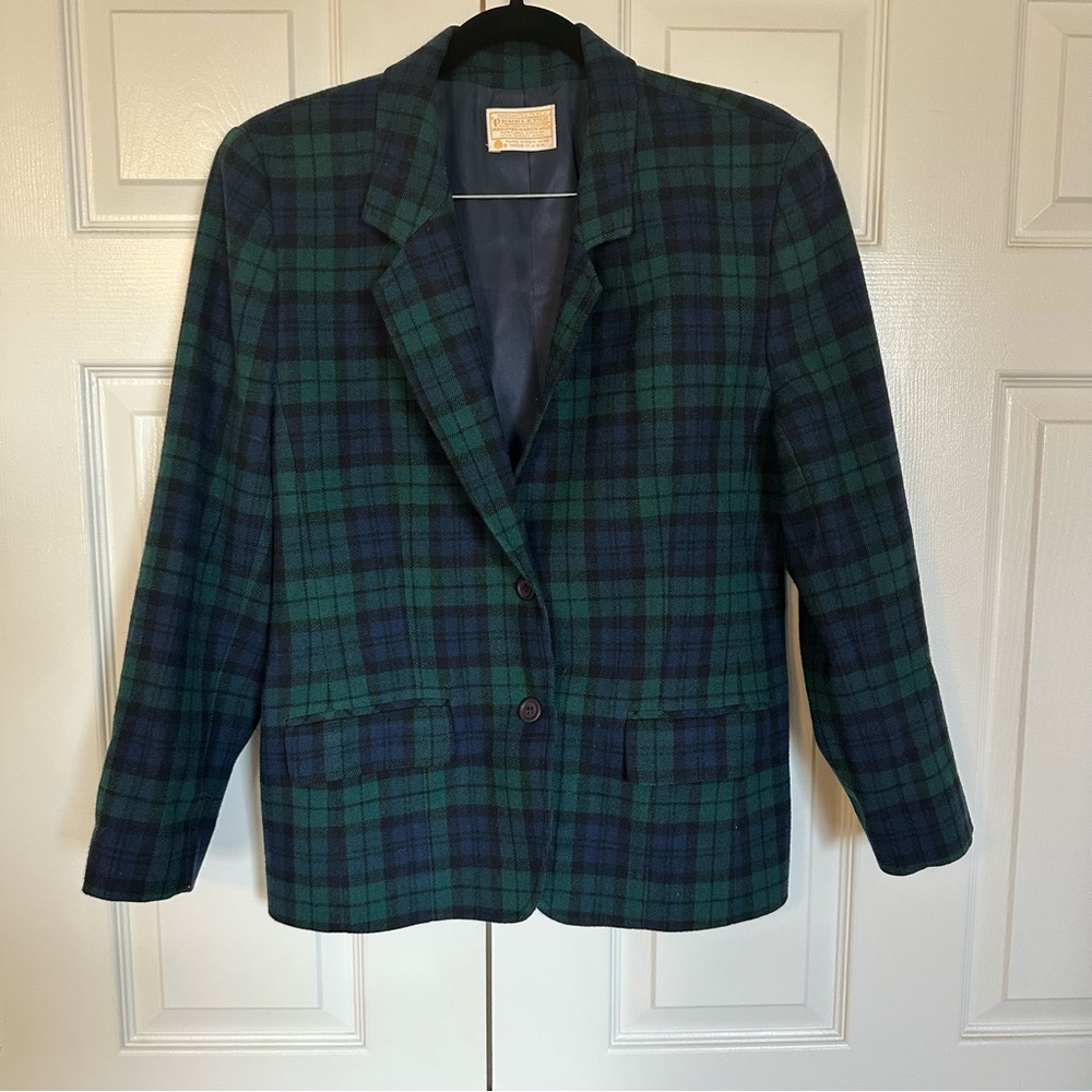 Vintage wool Pendleton plaid blazer sz 12